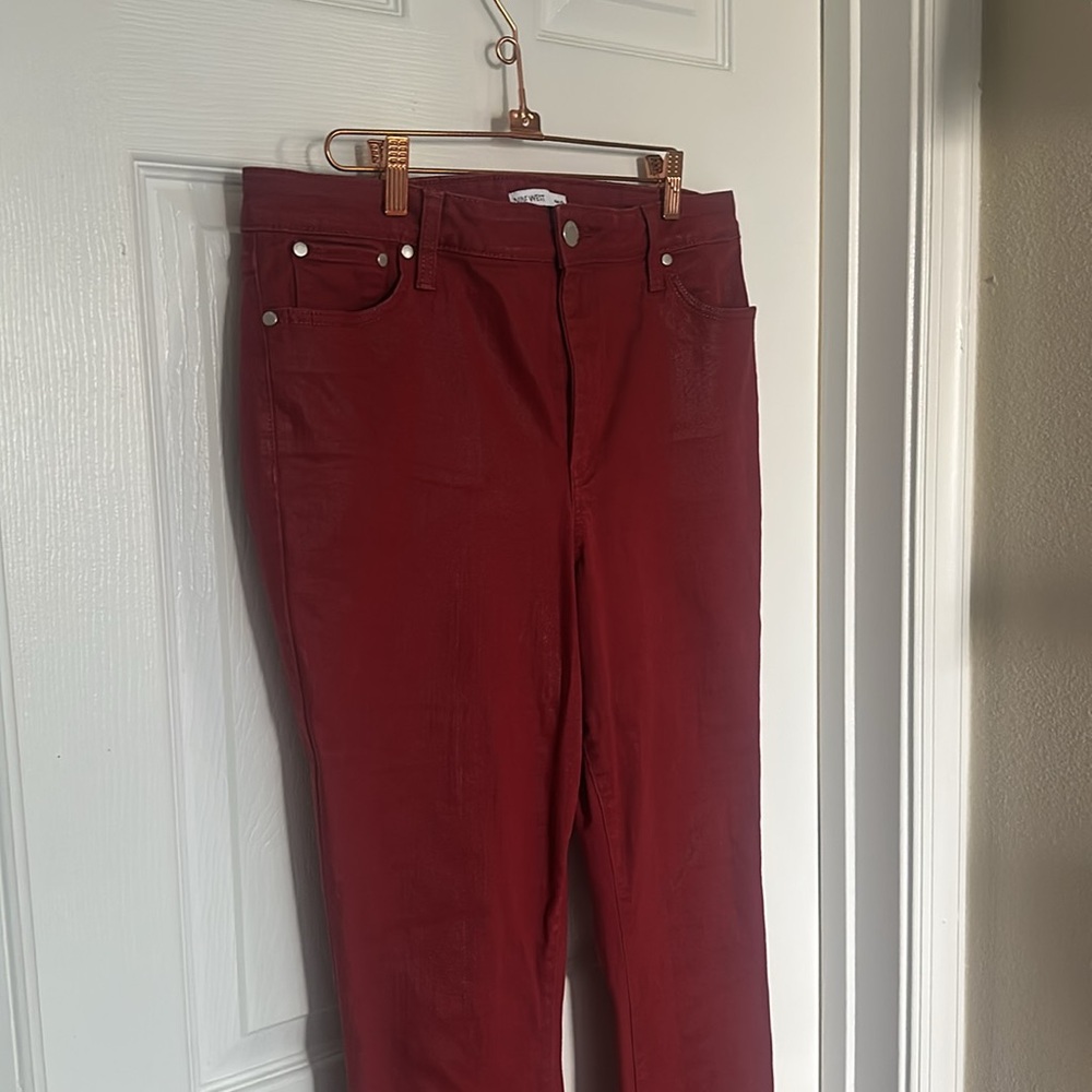 Dark Red Nine West “Kick Flare” Jeans